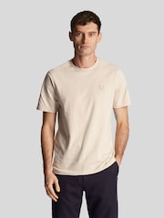 Lyle & Scott Cream Tonal Eagle 100% Cotton T-Shirt - Image 1 of 5