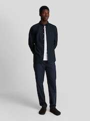 Lyle & Scott Blue Tonal Eagle Plain Oxford 100% Cotton Shirt - Image 2 of 5