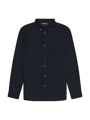 Lyle & Scott Blue Tonal Eagle Plain Oxford 100% Cotton Shirt - Image 5 of 5
