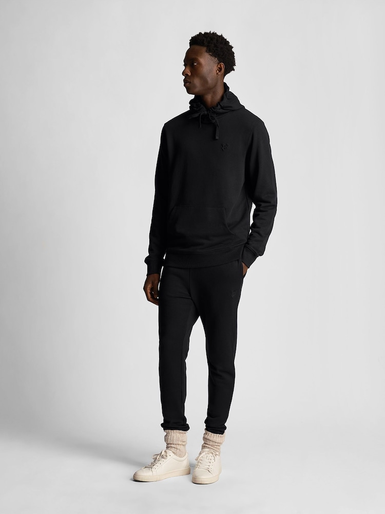 Lyle & Scott Black Tonal Eagle Pullover 100% Cotton Hoodie - Image 2 of 5