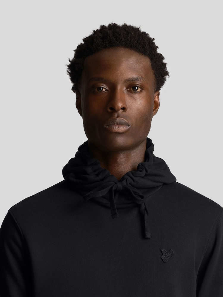 Lyle & Scott Black Tonal Eagle Pullover 100% Cotton Hoodie - Image 4 of 5