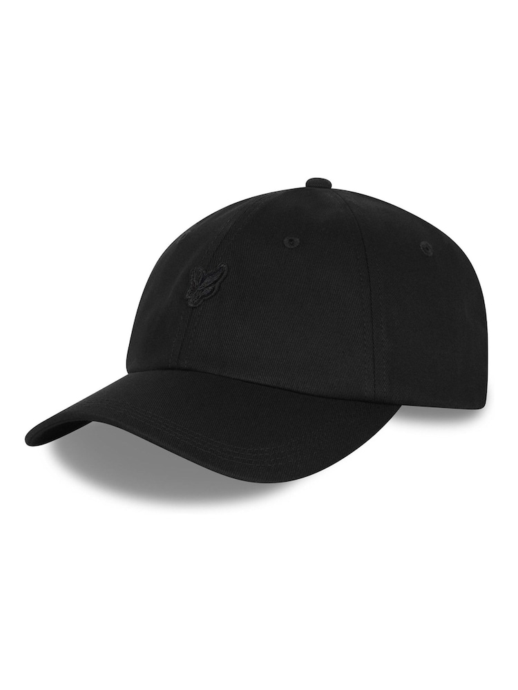 Schwarz - Lyle & Scott Tonal Eagle Baseball 100% Cotton Cap - Bild 1 von 1