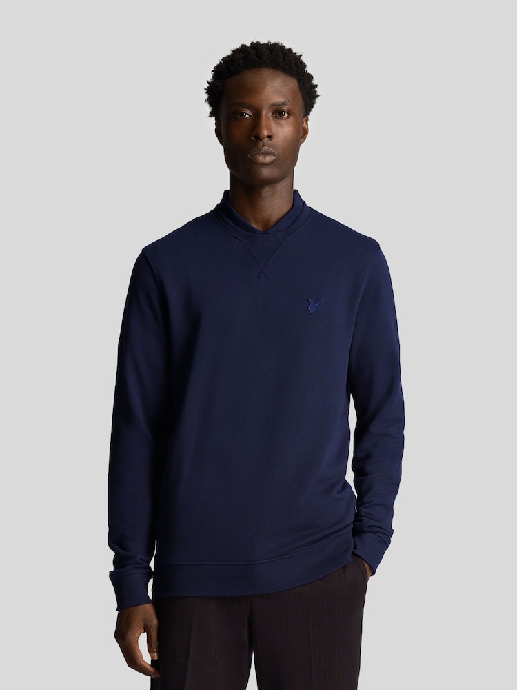 Lyle & Scott Blue Tonal Eagle Crew Neck 100% Cotton Sweatshirt - Image 1 of 5