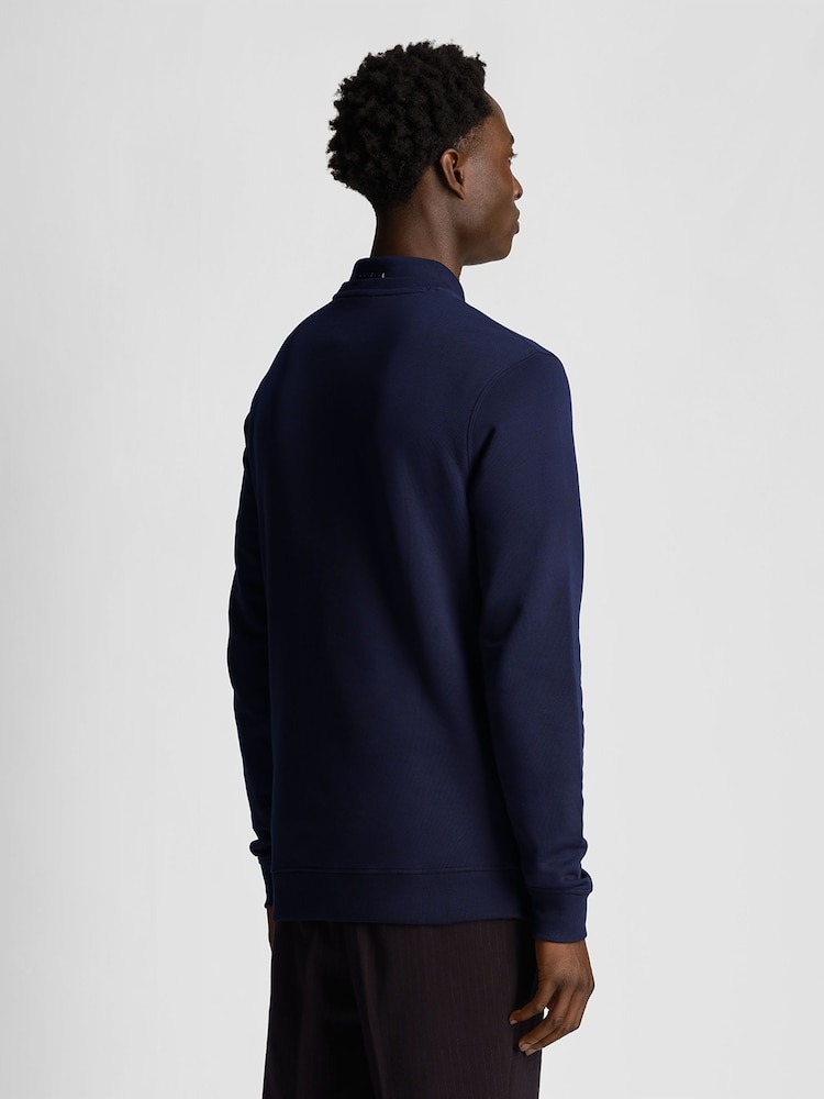 Lyle & Scott Blue Tonal Eagle Crew Neck 100% Cotton Sweatshirt - Image 2 of 5