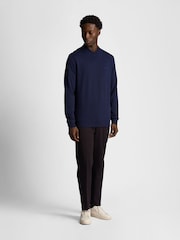 Lyle & Scott Blue Tonal Eagle Crew Neck 100% Cotton Sweatshirt - Image 3 of 5