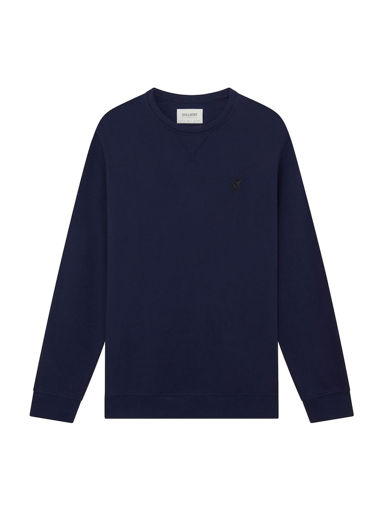 Lyle & Scott Blue Tonal Eagle Crew Neck 100% Cotton Sweatshirt - Image 5 of 5
