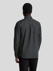 Lyle & Scott Black Tonal Eagle Plain Oxford 100% Cotton Shirt - Image 3 of 5