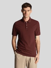 أحمر - Lyle & Scott Tonal Eagle Polo Shirt - صورة 1 من 5