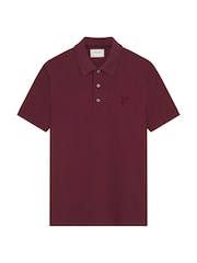 أحمر - Lyle & Scott Tonal Eagle Polo Shirt - صورة 5 من 5