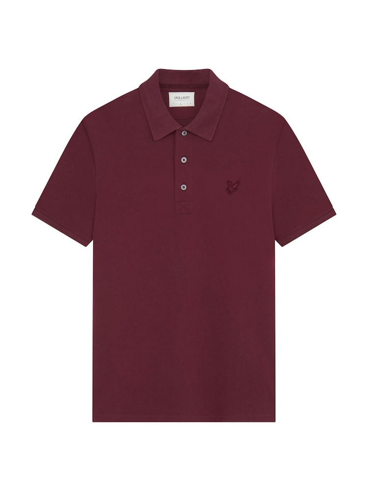أحمر - Lyle & Scott Tonal Eagle Polo Shirt - صورة 5 من 5
