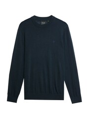 Lyle & Scott Blue Tonal Eagle Merino Crew Neck Jumper - Image 5 of 5