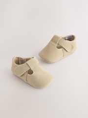 Stone Suede Baby Leather T-Bar Shoes (0-24mths) - Image 1 of 6