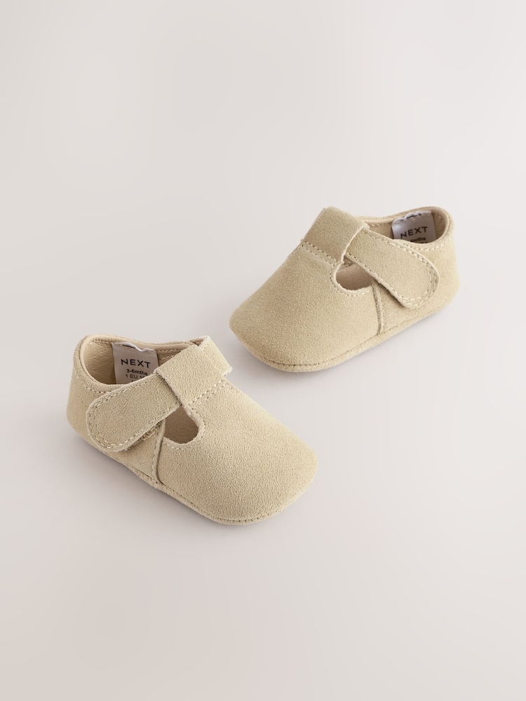 Wildleder, Stone - Babyschuhe aus Leder mit T-Steg (0–24 Monate) - Bild 1 von 6 Wildleder, Stone - Babyschuhe aus Leder mit T-Steg (0–24 Monate) - Bild 1 von 6