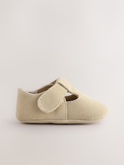 Stone Suede Baby Leather T-Bar Shoes (0-24mths) - Image 3 of 6