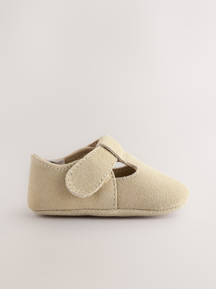 Stone Suede Baby Leather T-Bar Shoes (0-24mths) - Image 3 of 6