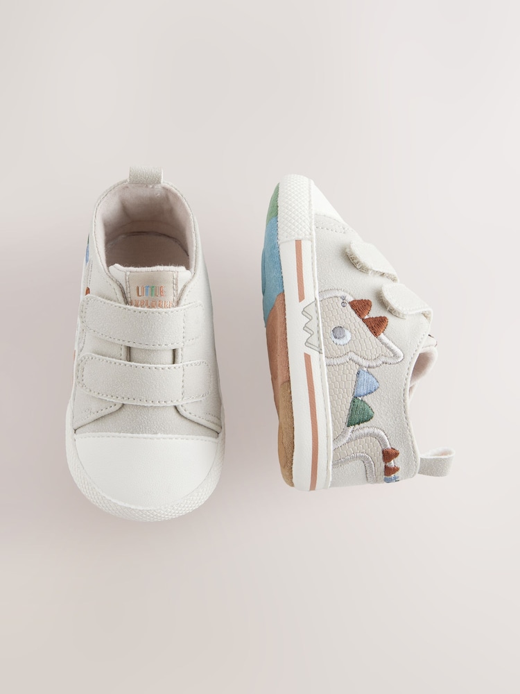Grey Dino Baby Two Strap Trainers (0-24mths) - Image 2 of 5
