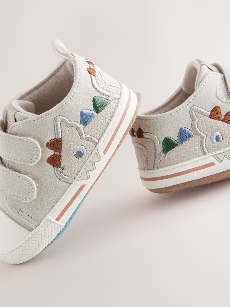 Grey Dino Baby Two Strap Trainers (0-24mths) - Image 5 of 5