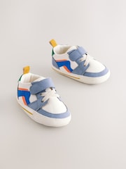 Multi Baby Touch Fastening Elastic Lace Trainers (0-24mths) - Image 1 of 6