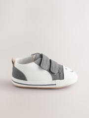 Charcoal Grey Happy Face Baby Two Strap Trainers (0-24mths) - Image 2 of 6
