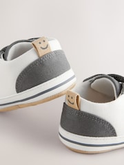 Charcoal Grey Happy Face Baby Two Strap Trainers (0-24mths) - Image 3 of 6