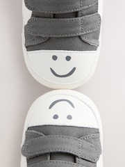 Charcoal Grey Happy Face Baby Two Strap Trainers (0-24mths) - Image 6 of 6
