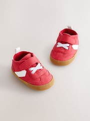 Red Baby Touch Fastening Elastic Lace Chevron Trainers (0-24mths) - Image 1 of 4
