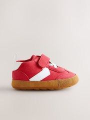 Red Baby Touch Fastening Elastic Lace Chevron Trainers (0-24mths) - Image 2 of 4