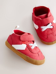 Red Baby Touch Fastening Elastic Lace Chevron Trainers (0-24mths) - Image 4 of 4