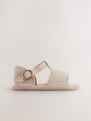 Neutral Leather Touch Fastening Baby Sandals (0-24mths) - Image 2 of 6