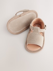 Neutral Leather Touch Fastening Baby Sandals (0-24mths) - Image 3 of 6