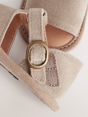 Neutral Leather Touch Fastening Baby Sandals (0-24mths) - Image 4 of 6