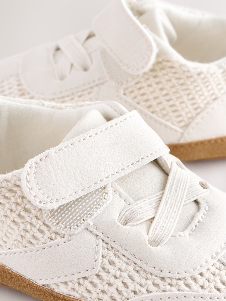 Neutral Baby Touch Fastening Elastic Lace Chevron Trainers (0-24mths) - Image 4 of 5