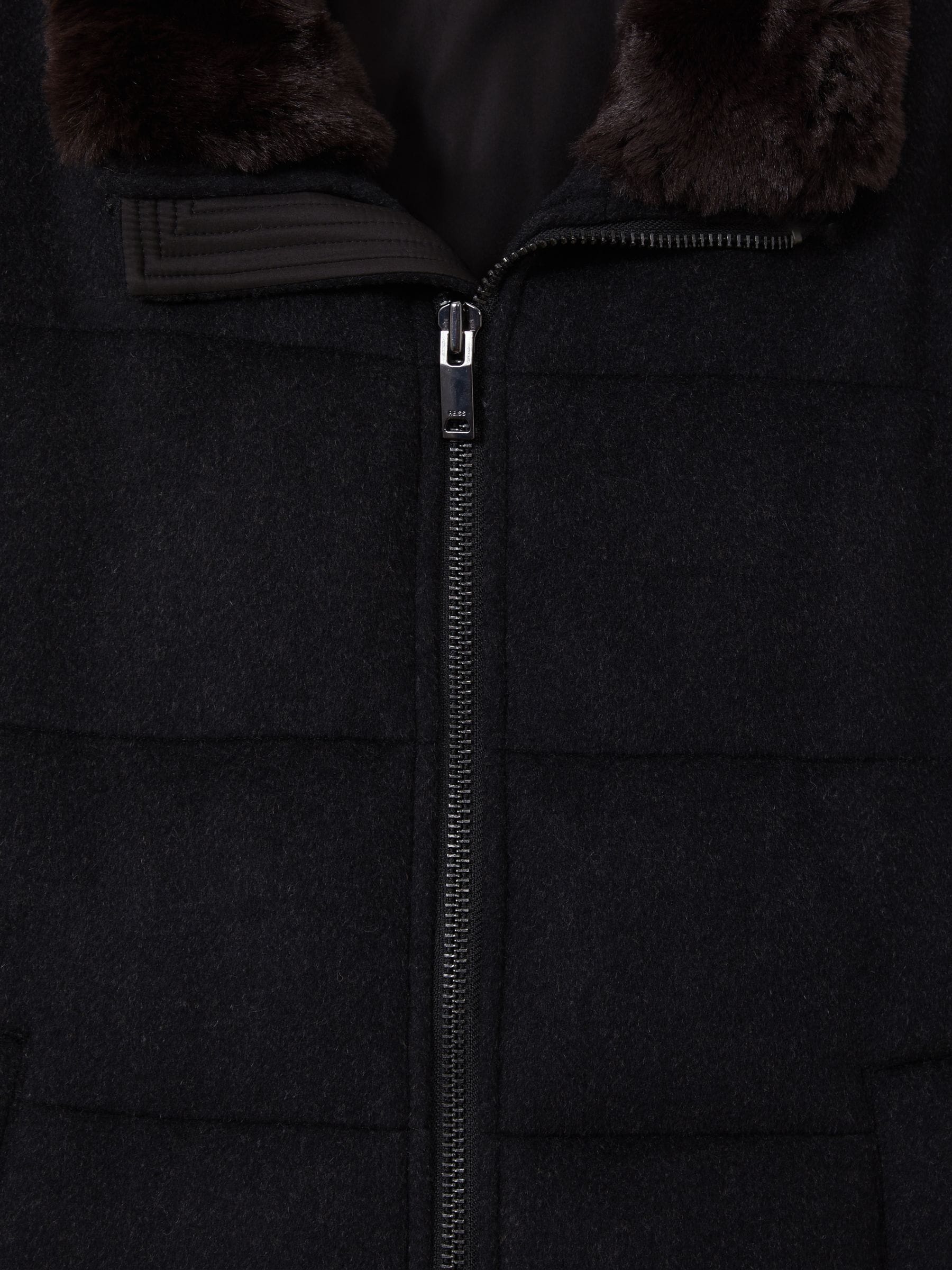 Navy coat with white fur hood new arrivals
