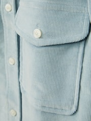Reiss Soft Blue Tucci Cotton-Blend Corduroy Overshirt - Image 6 of 6