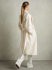 Reiss Cream Bridget Petite Wool-Blend Blindseam Coat - Image 6 of 8