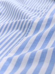 Blue 100% Cotton Long Sleeve Stripe Poplin Oxford Shirt - Image 7 of 7