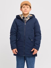 JACK & JONES JUNIOR Longline Hooded Parka Jacket - صورة 1 من 7