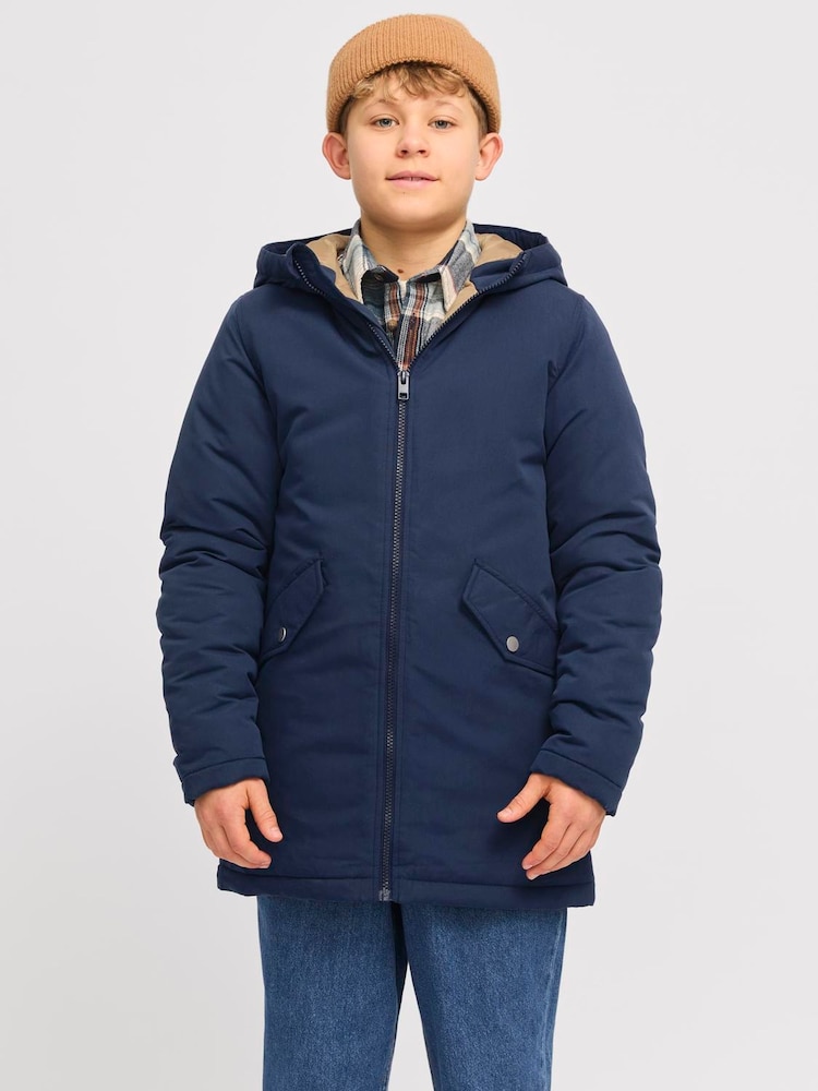 JACK & JONES JUNIOR Longline Hooded Parka Jacket - صورة 1 من 7