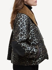 Barbour® x GANNI Leopard Print Jacket - Image 4 of 7