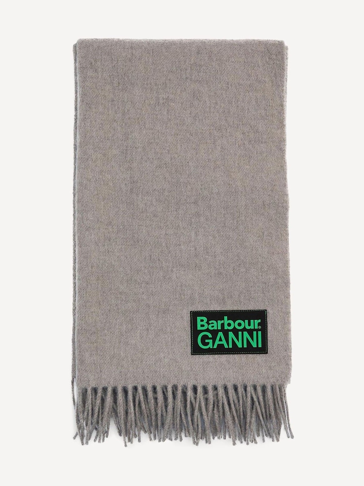 Barbour® x GANNI Beige Scarf - Image 2 of 5
