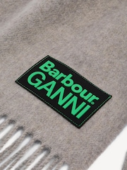 Barbour® x GANNI Beige Scarf - Image 3 of 5