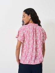 Pink - Crew Clothing Lia Frill V-Neck Blouse - Bild 2 von 5