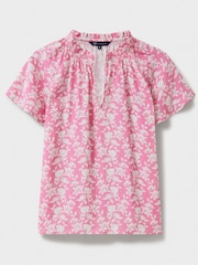 Pink - Crew Clothing Lia Frill V-Neck Blouse - Bild 5 von 5