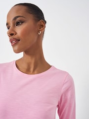 Pink - Crew Clothing Long Sleeve Perfect Slub Crew Neck 100% Cotton T-Shirt - Bild 5 von 6