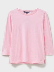 Pink - Crew Clothing Long Sleeve Perfect Slub Crew Neck 100% Cotton T-Shirt - Bild 6 von 6