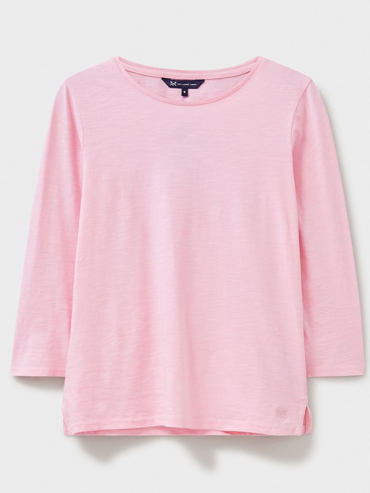 Pink - Crew Clothing Long Sleeve Perfect Slub Crew Neck 100% Cotton T-Shirt - Bild 6 von 6