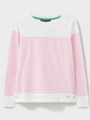Crew Clothing Pink Cassandra Stripe Button Top - Image 5 of 5
