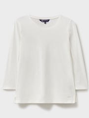 Weiß - Crew Clothing Long Sleeve Perfect Slub Crew Neck 100% Cotton T-Shirt - Bild 5 von 5