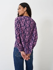 Crew Clothing Pink Lyla Button Through Printed Blouse - Image 2 of 5