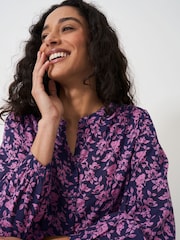 Crew Clothing Pink Lyla Button Through Printed Blouse - Image 4 of 5